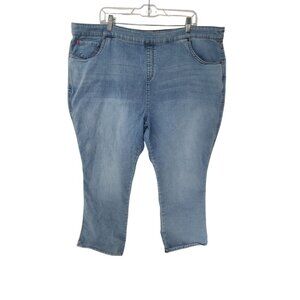 Pajama Jeans Women's Light Wash Bootcut  Jeans Blue  Pull on Drawstring Size 3X